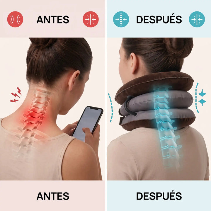 Comparativa de postura cervical antes y después